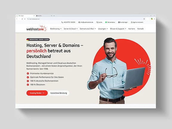 Website webhostone, Referenz von edesign