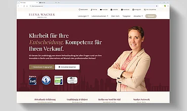Website Elena Wagner Immobilienberatung Berlin, Referenz von edesign