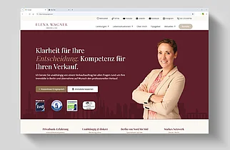 Website Elena Wagner Immobilienberatung Berlin, Referenz von edesign