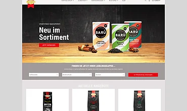 Website Hensler Kaffee, Referenz von edesign