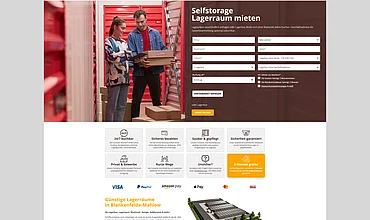 Website mycontainer Self Storage, Referenz von edesign