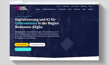 Website StartDigital Kompetenzzentrum, Referenz von edesign