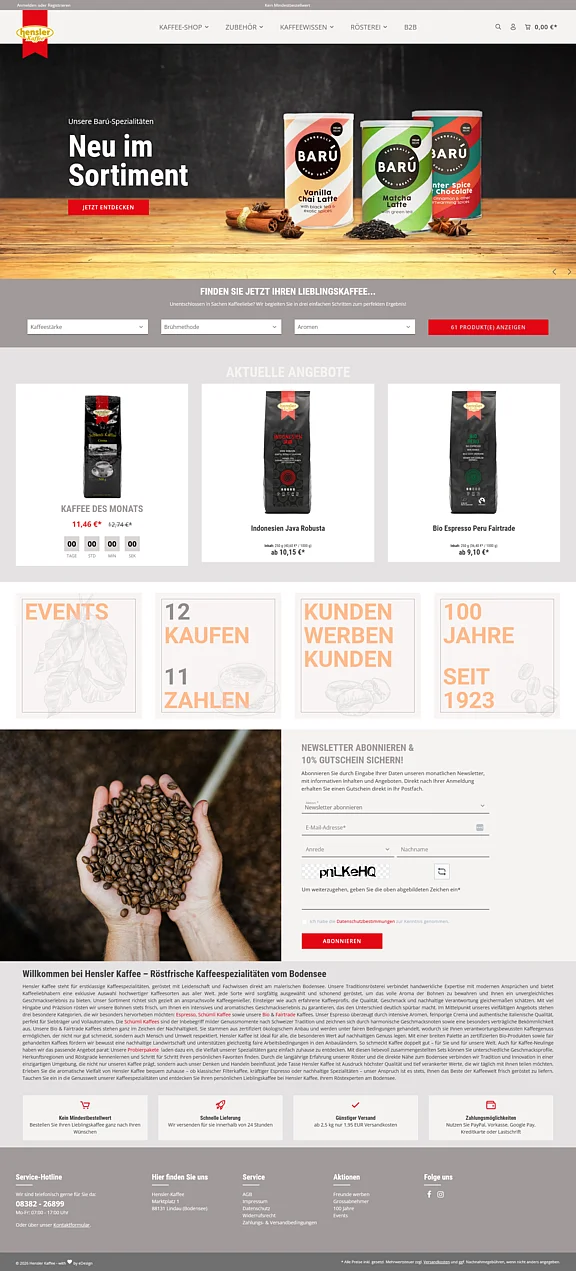 Logo Hensler Kaffee, Referenz von edesign