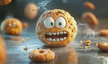 Illustration eines Chicken Nuggets, Symbolbild zu Contextual Targeting statt Cookies