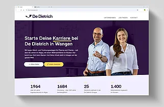 Recruiting-Website De Dietrich Wangen, Referenz von edesign