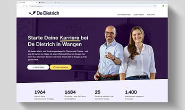 Recruiting-Website De Dietrich Wangen, Referenz von edesign